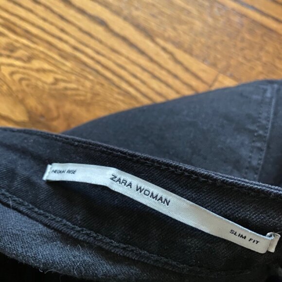 Zara medium rise black skinny jeans with side laces US8 EU40 - Picture 5 of 5